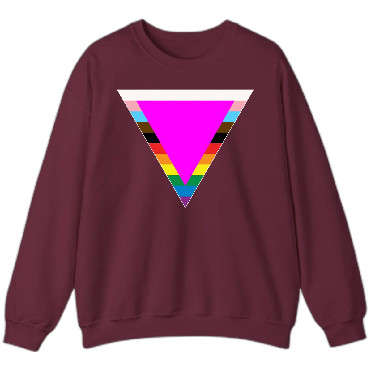 Rainbow Pride Triangle Sweatshirt in Maroon