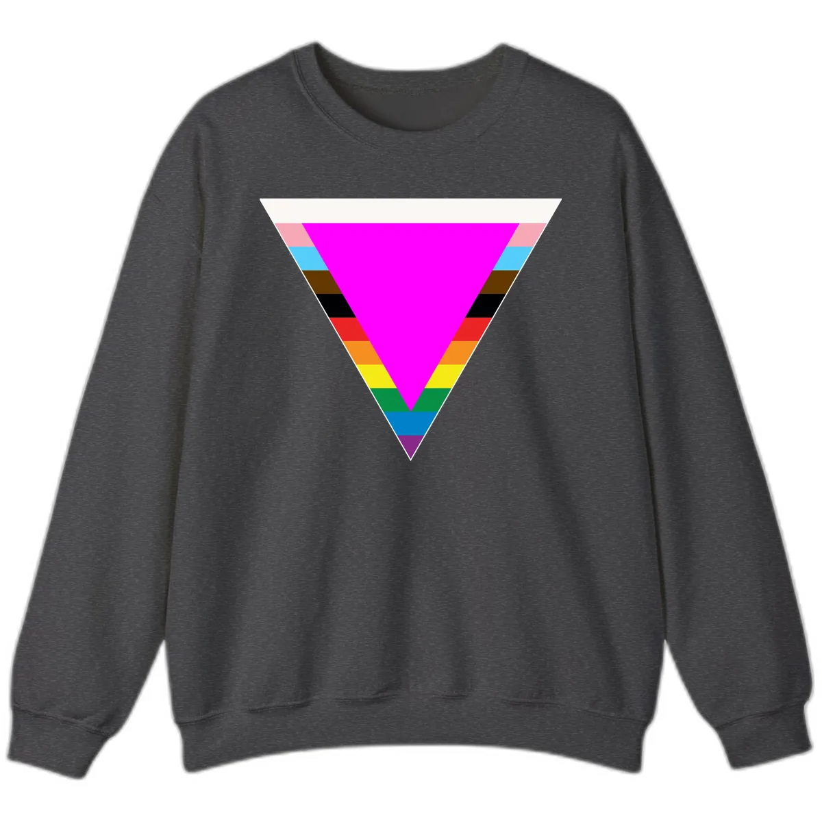 Rainbow Pride Triangle Sweatshirt in Dark Heather