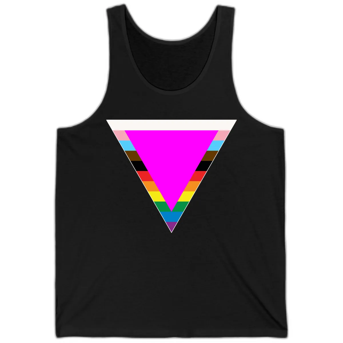 Rainbow Pride Triangle Tank in Black