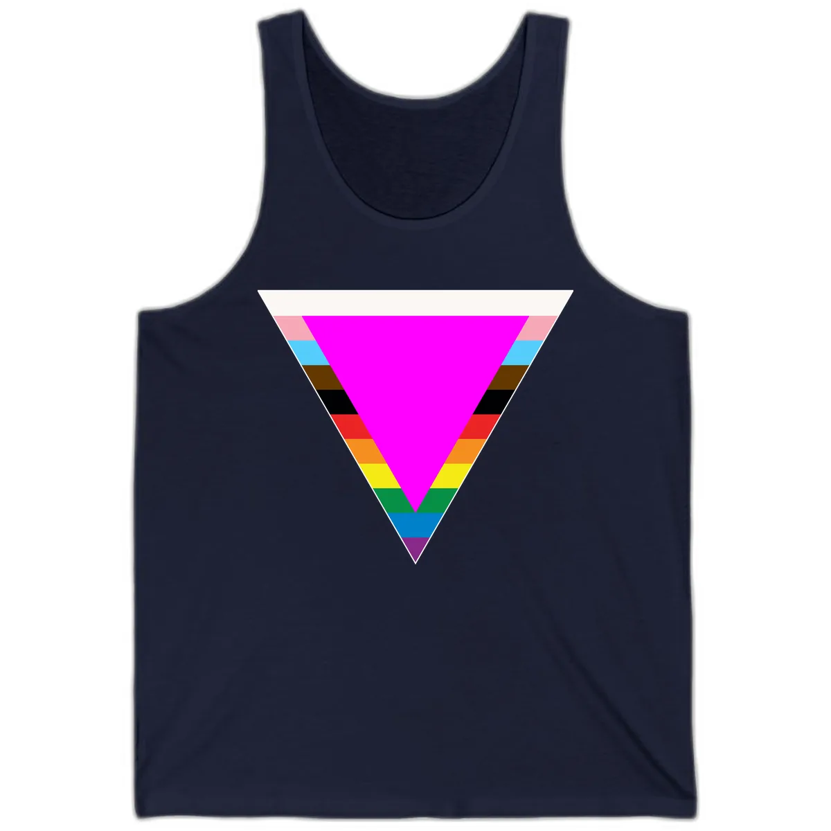 Rainbow Pride Triangle Tank in Navy