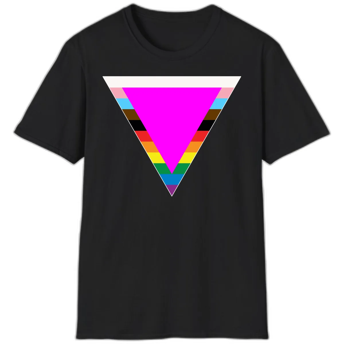 Rainbow Pride Triangle T-Shirt in Black