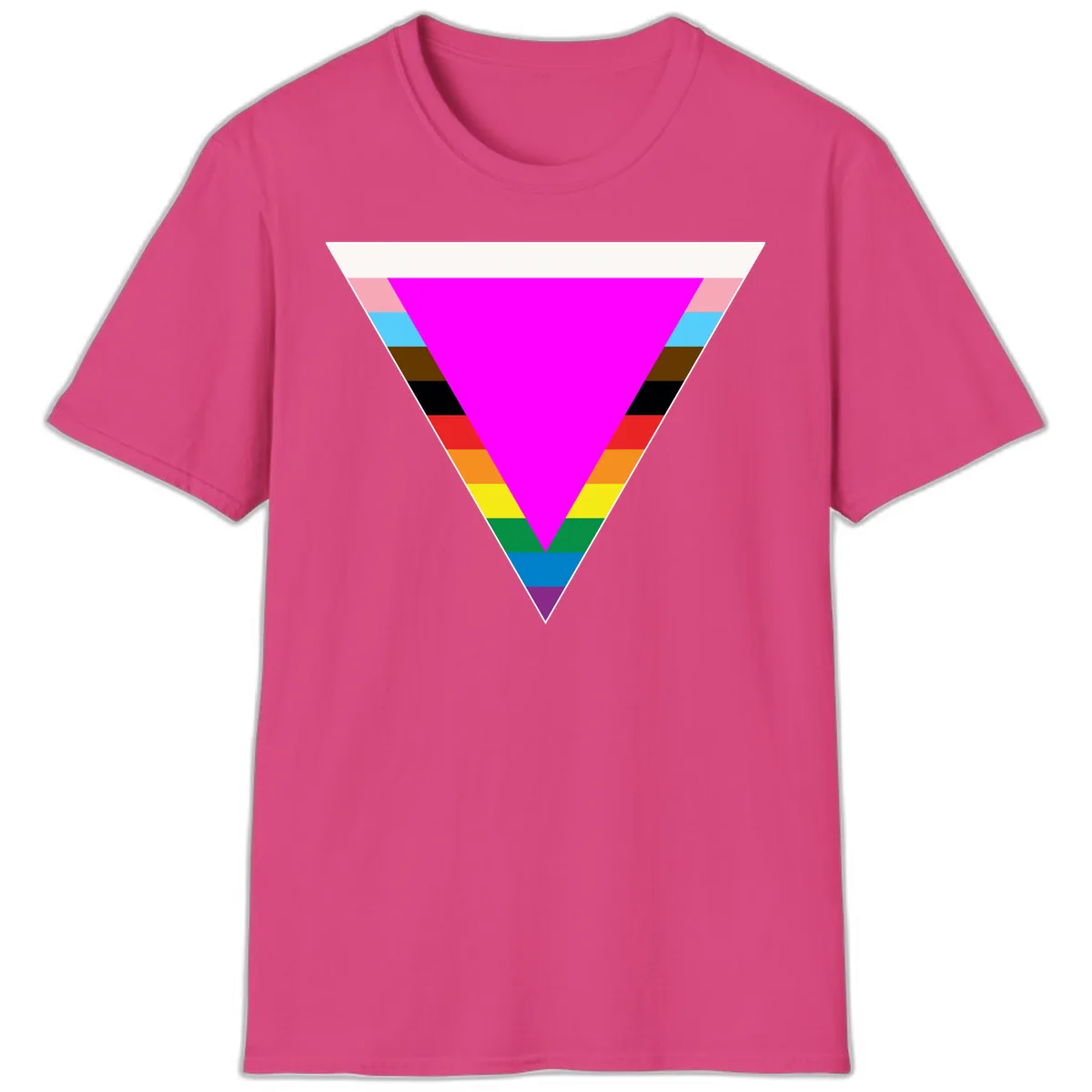 Rainbow Pride Triangle T-Shirt in Heliconia
