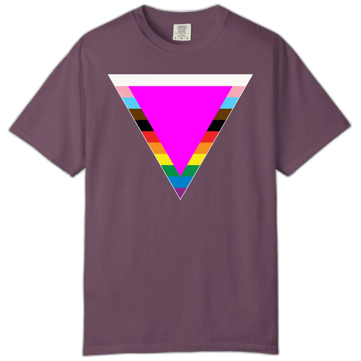 Rainbow Pride Triangle Comfort Color in Berry