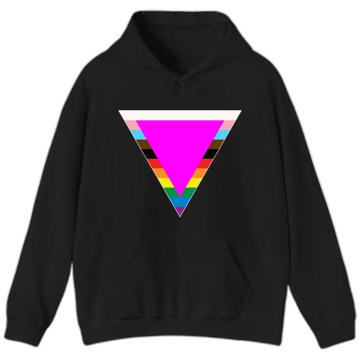 Rainbow Pride Triangle Hoodie in Black