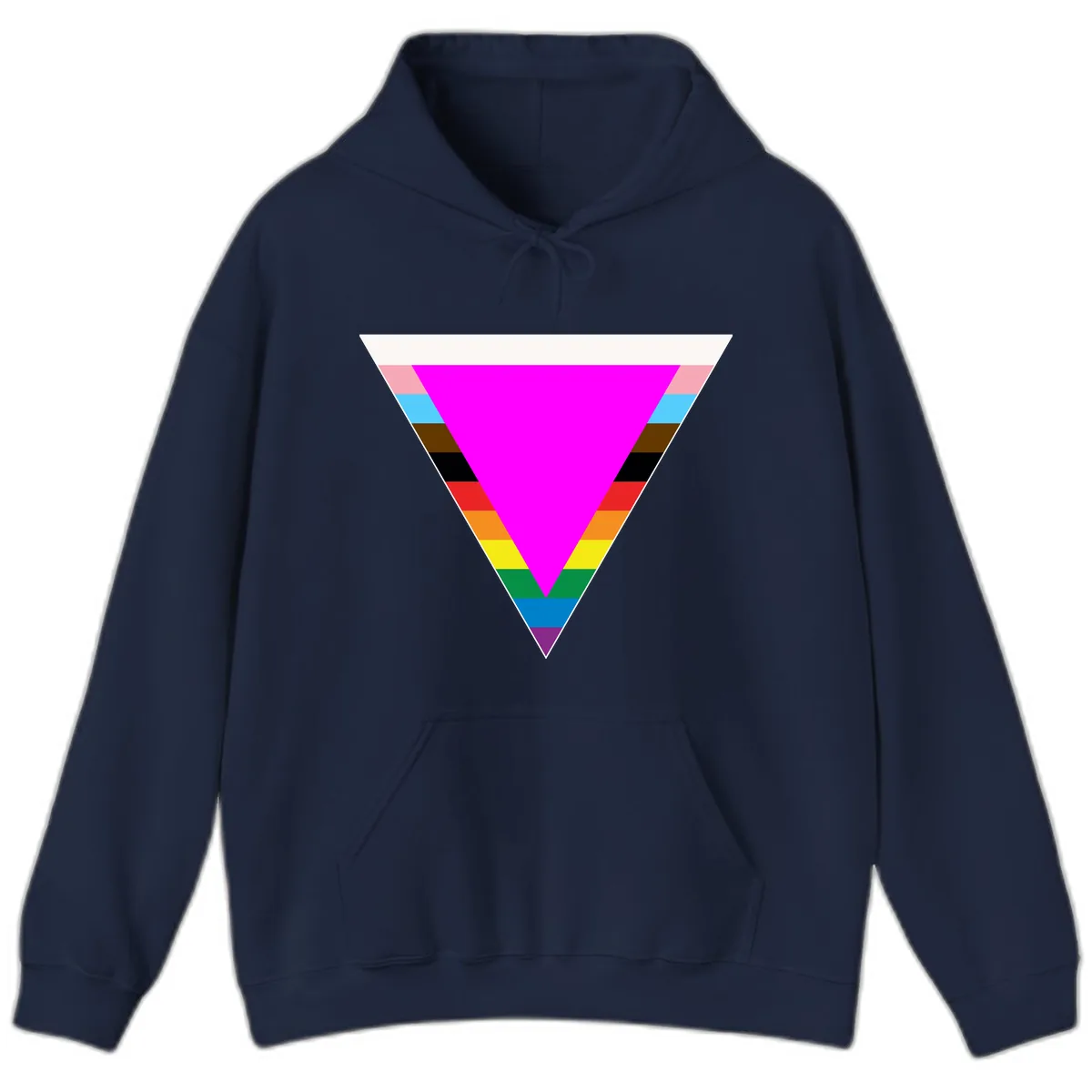 Rainbow Pride Triangle Hoodie in Navy