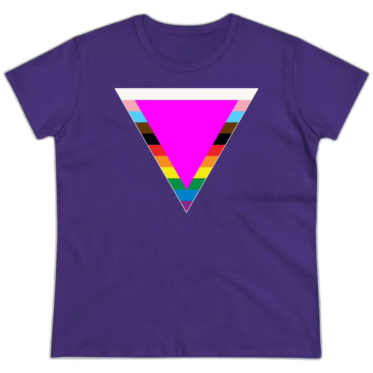 Rainbow Pride Triangle Ladies Tee in Purple