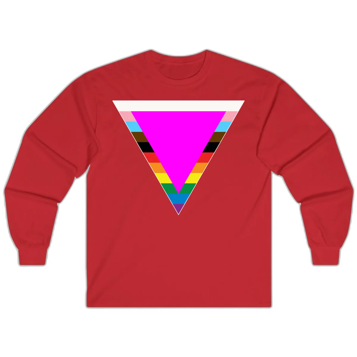 Rainbow Pride Triangle Long Sleeve in Red