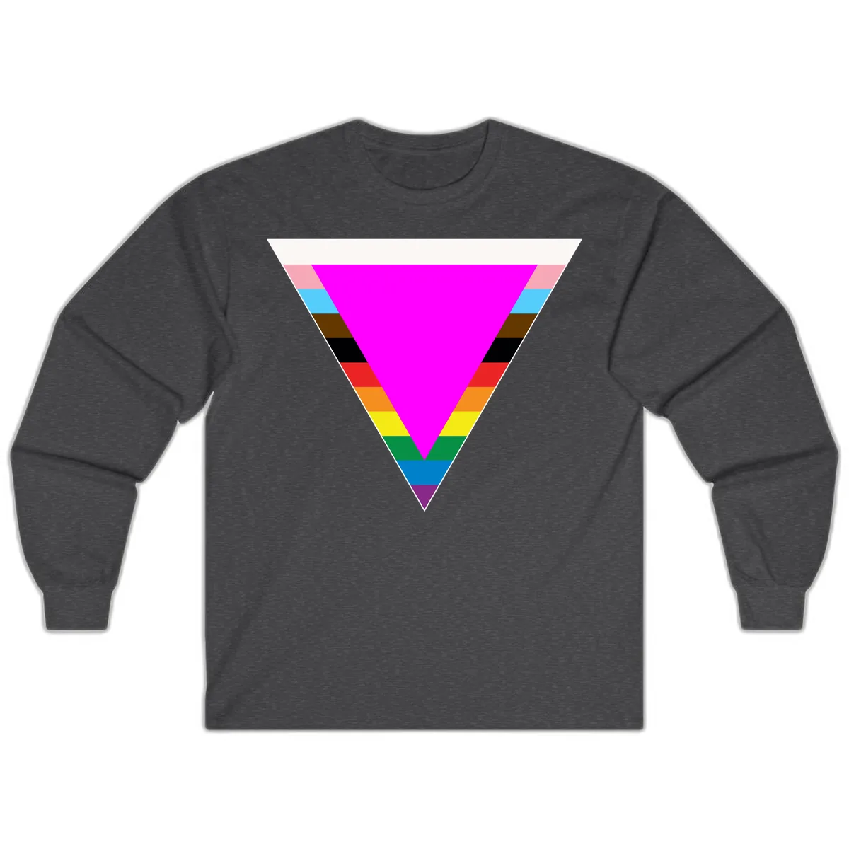 Rainbow Pride Triangle Long Sleeve in Dark Heather
