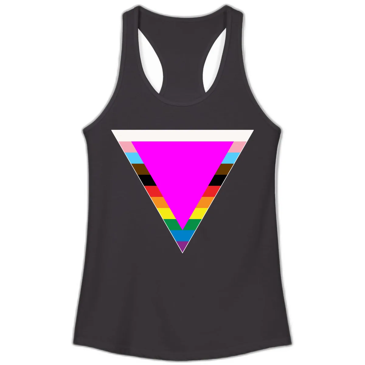 Rainbow Pride Triangle Ladies Tank in Black