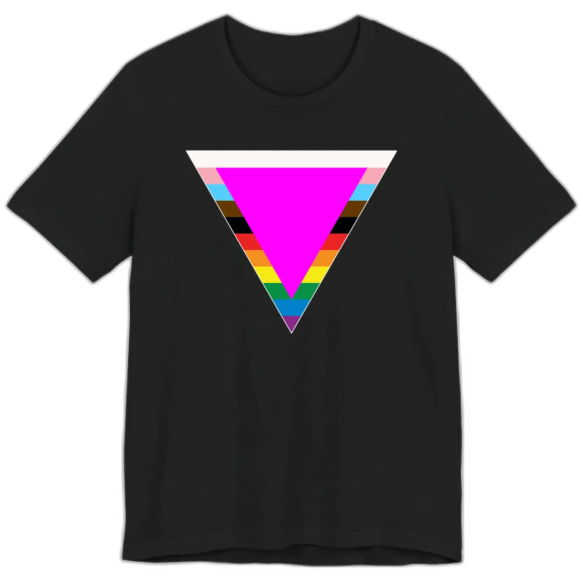 Rainbow Pride Triangle Premium T-Shirt in Black