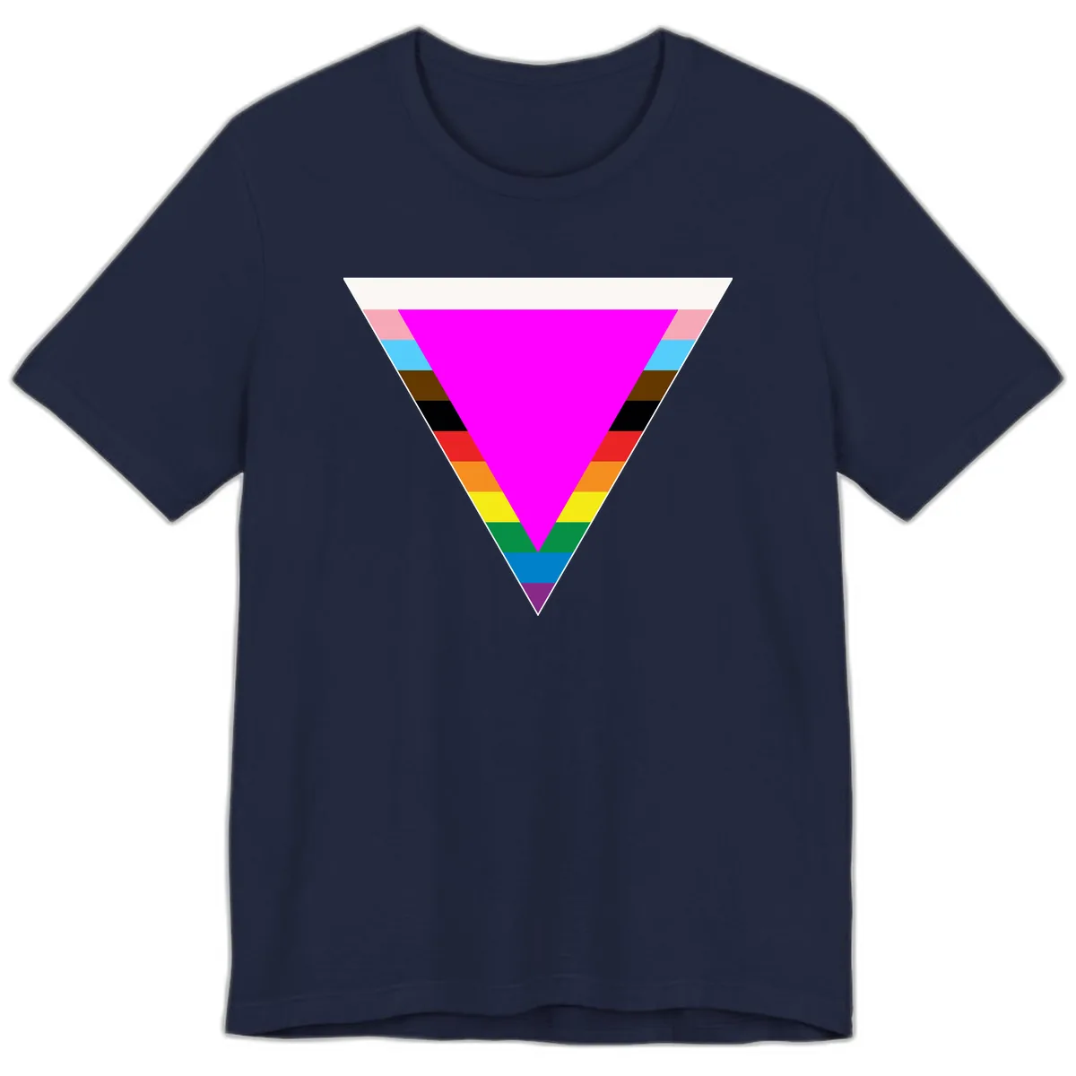 Rainbow Pride Triangle Premium T-Shirt in Navy