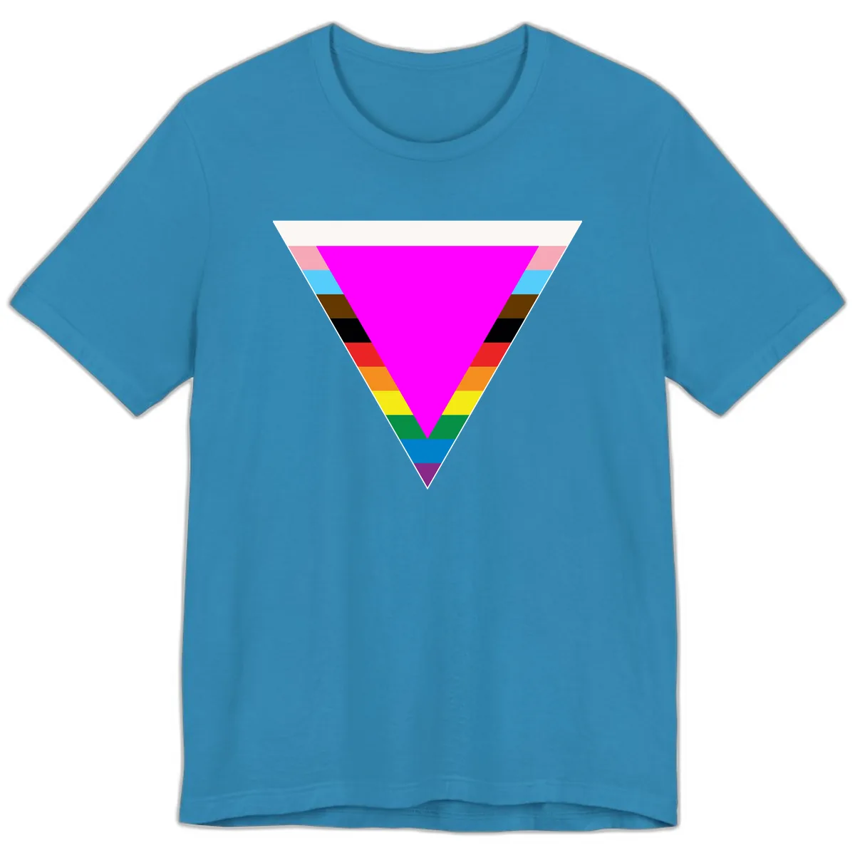 Rainbow Pride Triangle Premium T-Shirt in Aqua