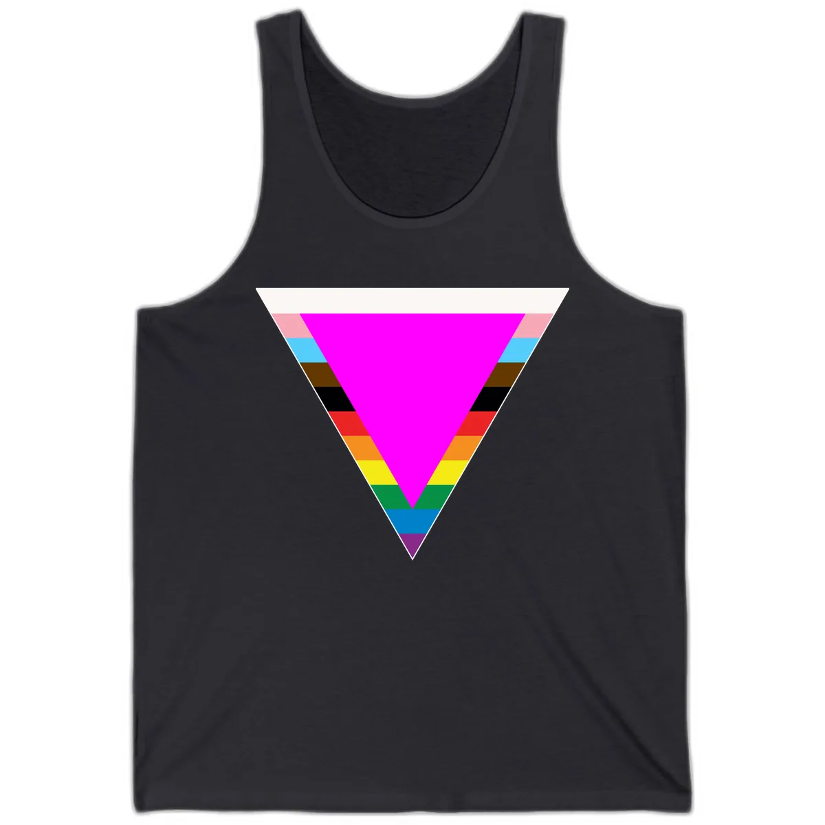 Rainbow Pride Triangle Tank in Dark Grey