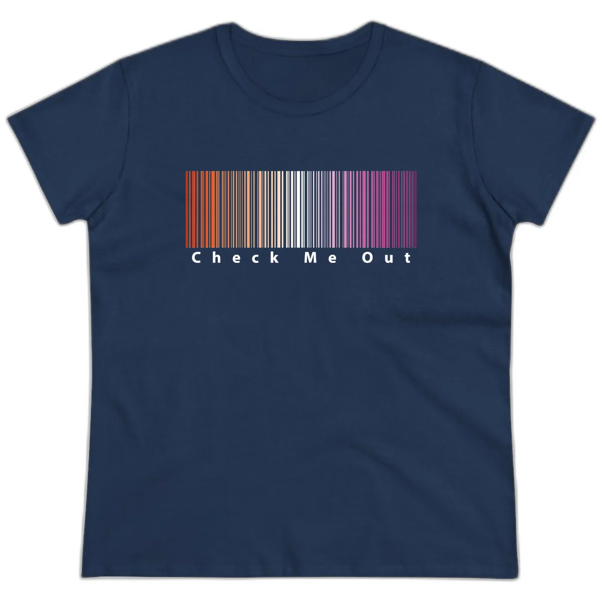 Check Me Out Pride Rainbow Ladies Tee in Navy