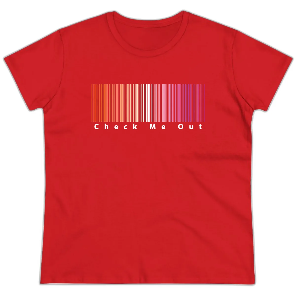 Check Me Out Pride Rainbow Ladies Tee in Red