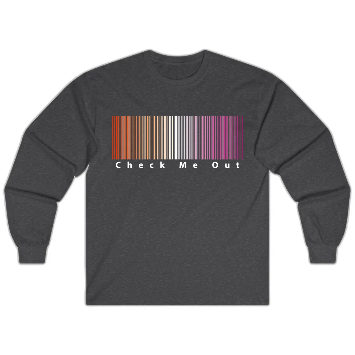 Check Me Out Pride Rainbow Long Sleeve in Dark Heather