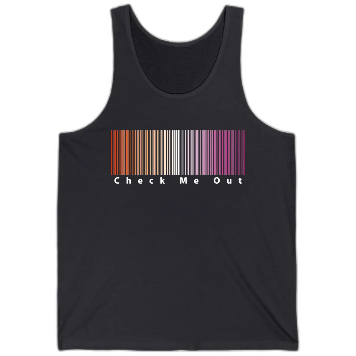 Check Me Out Pride Rainbow Tank in Dark Grey