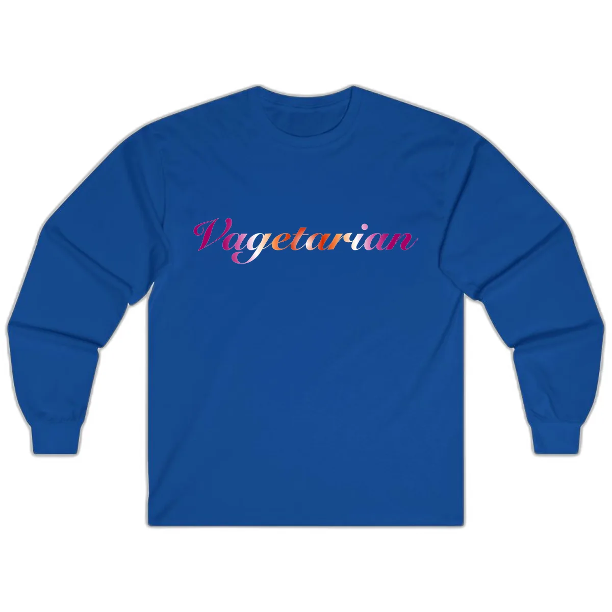 Vegetarian Pride Script Long Sleeve in Royal
