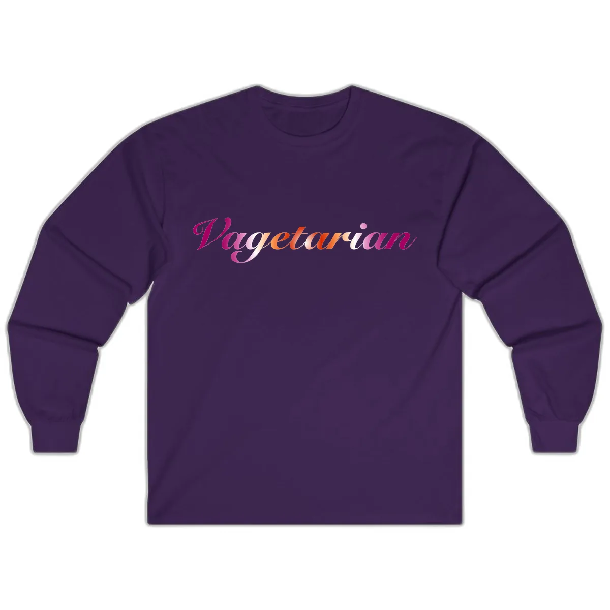 Vegetarian Pride Script Long Sleeve in Purple