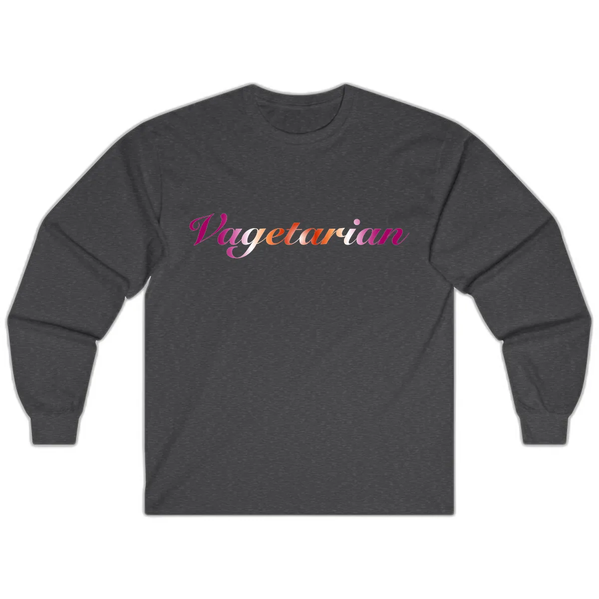 Vegetarian Pride Script Long Sleeve in Dark Heather