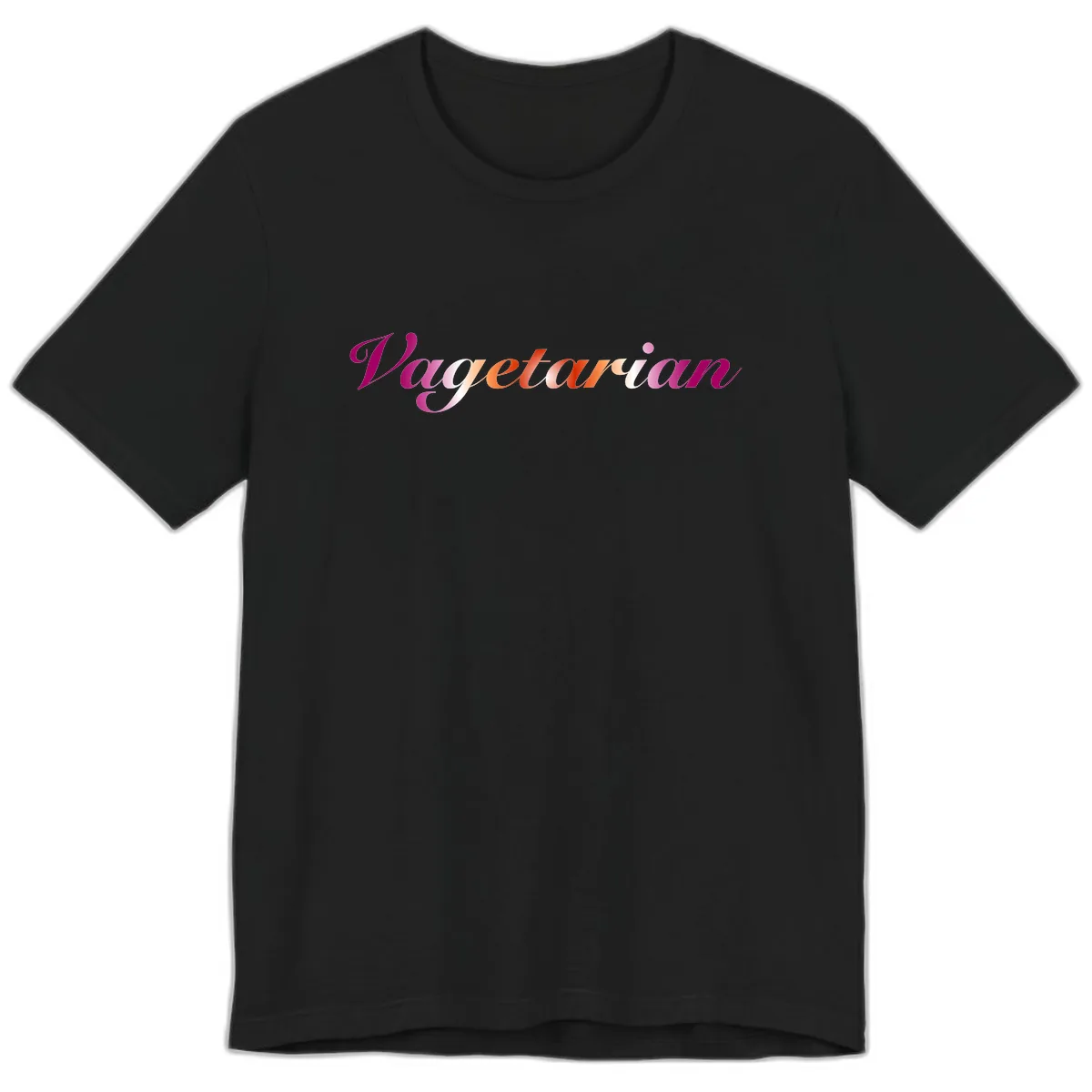 Vegetarian Pride Script Premium T-Shirt in Black