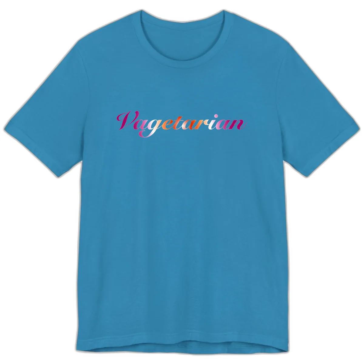 Vegetarian Pride Script Premium T-Shirt in Aqua