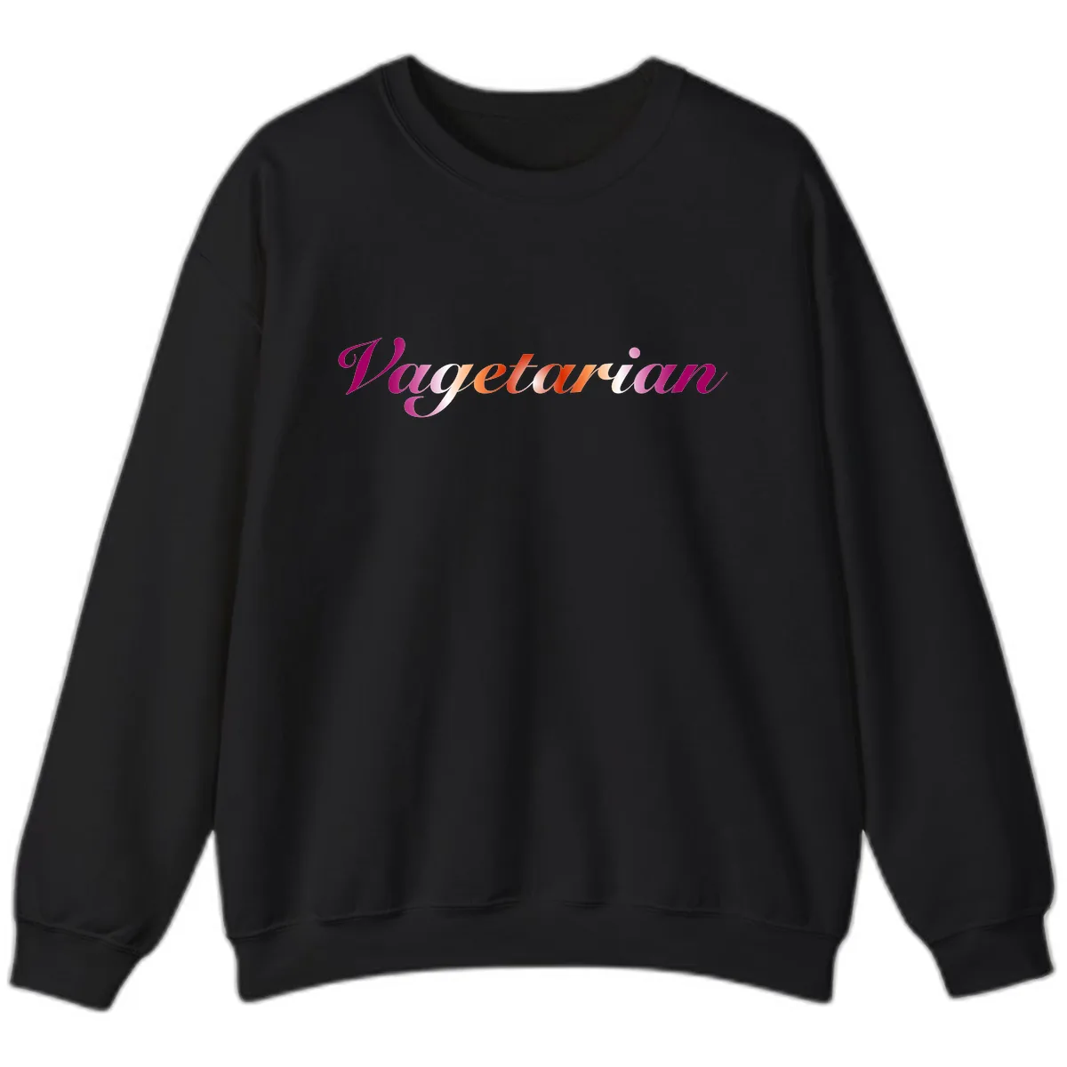 Vegetarian Pride Script Sweatshirt in Black