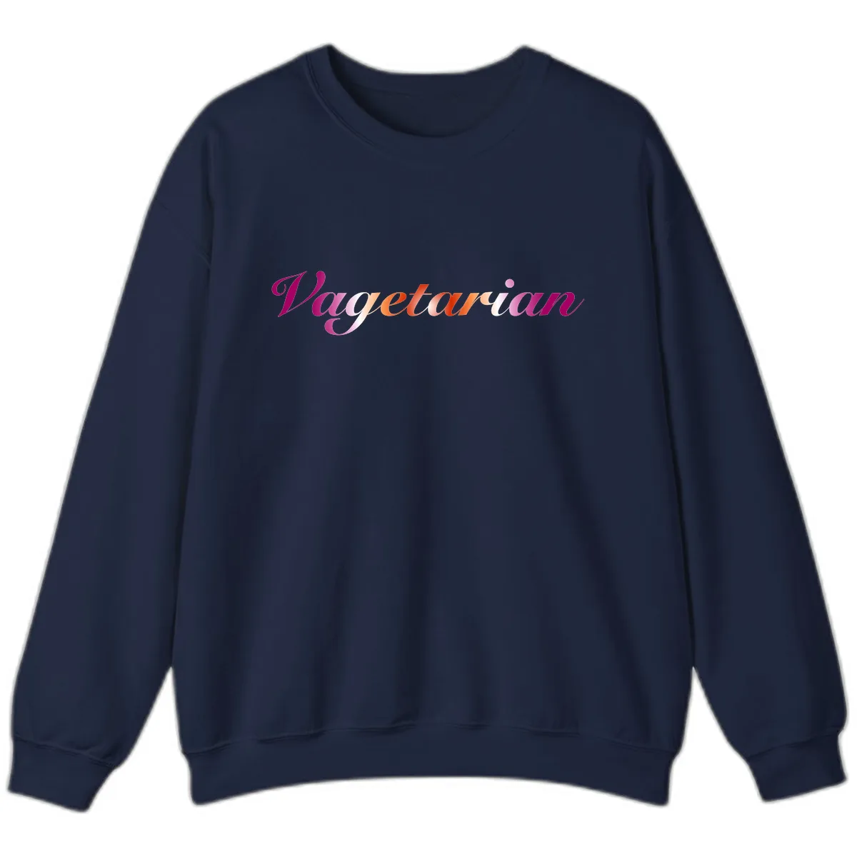 Vegetarian Pride Script Sweatshirt in Navy