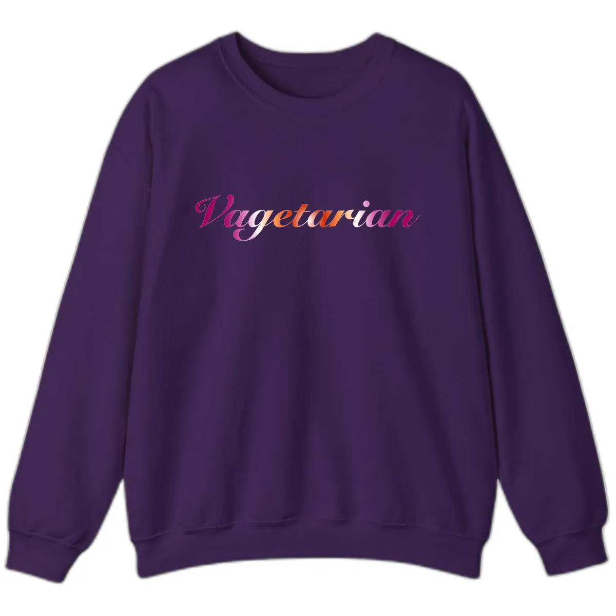 Vegetarian Pride Script Sweatshirt in Purple