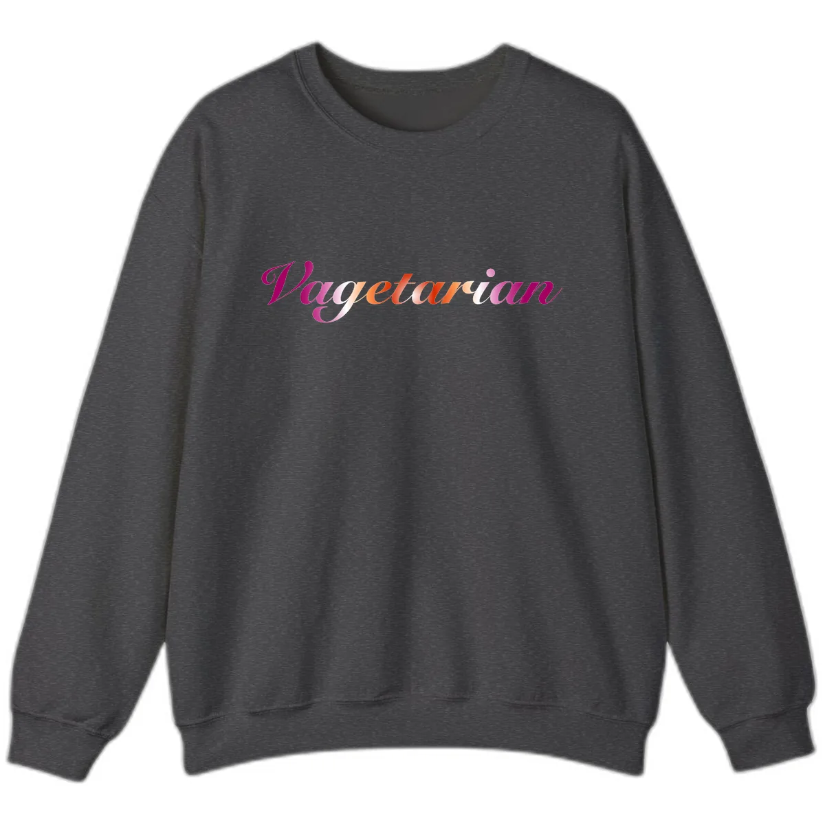 Vegetarian Pride Script Sweatshirt in Dark Heather