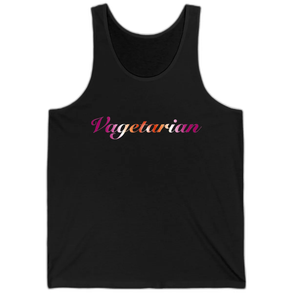 Vegetarian Pride Script Tank in Black