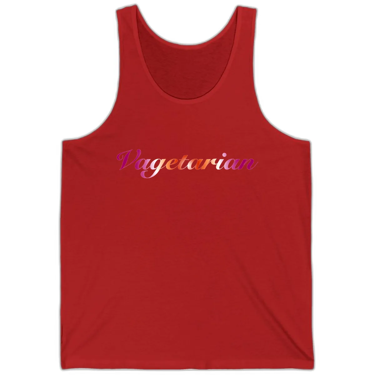 Vegetarian Pride Script Tank in Red