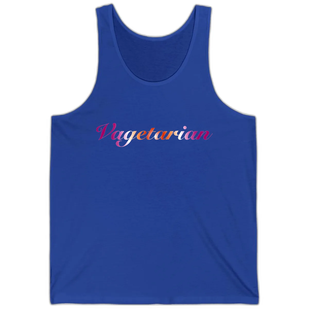 Vegetarian Pride Script Tank in True Royal