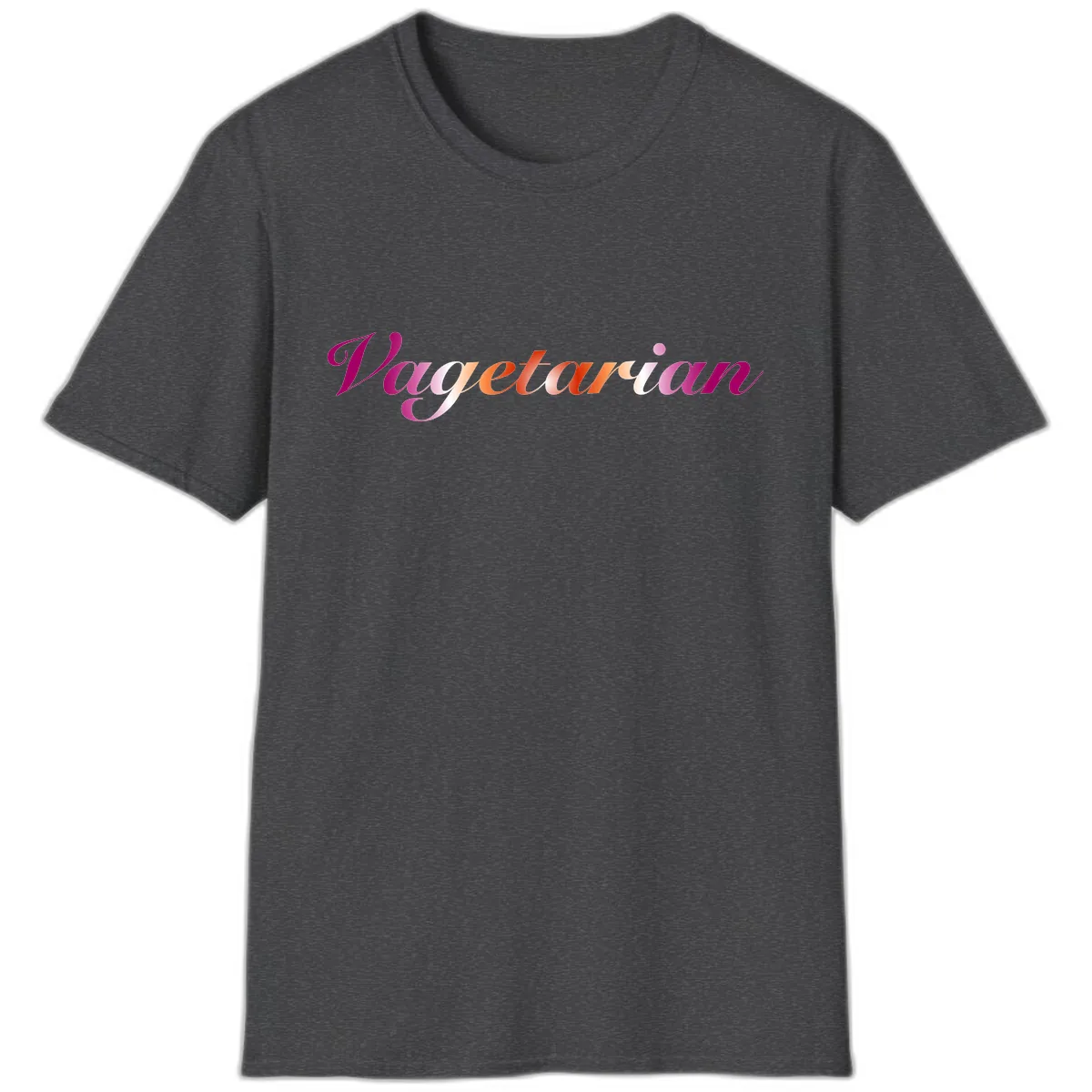 Vegetarian Pride Script T-Shirt in Dark Heather