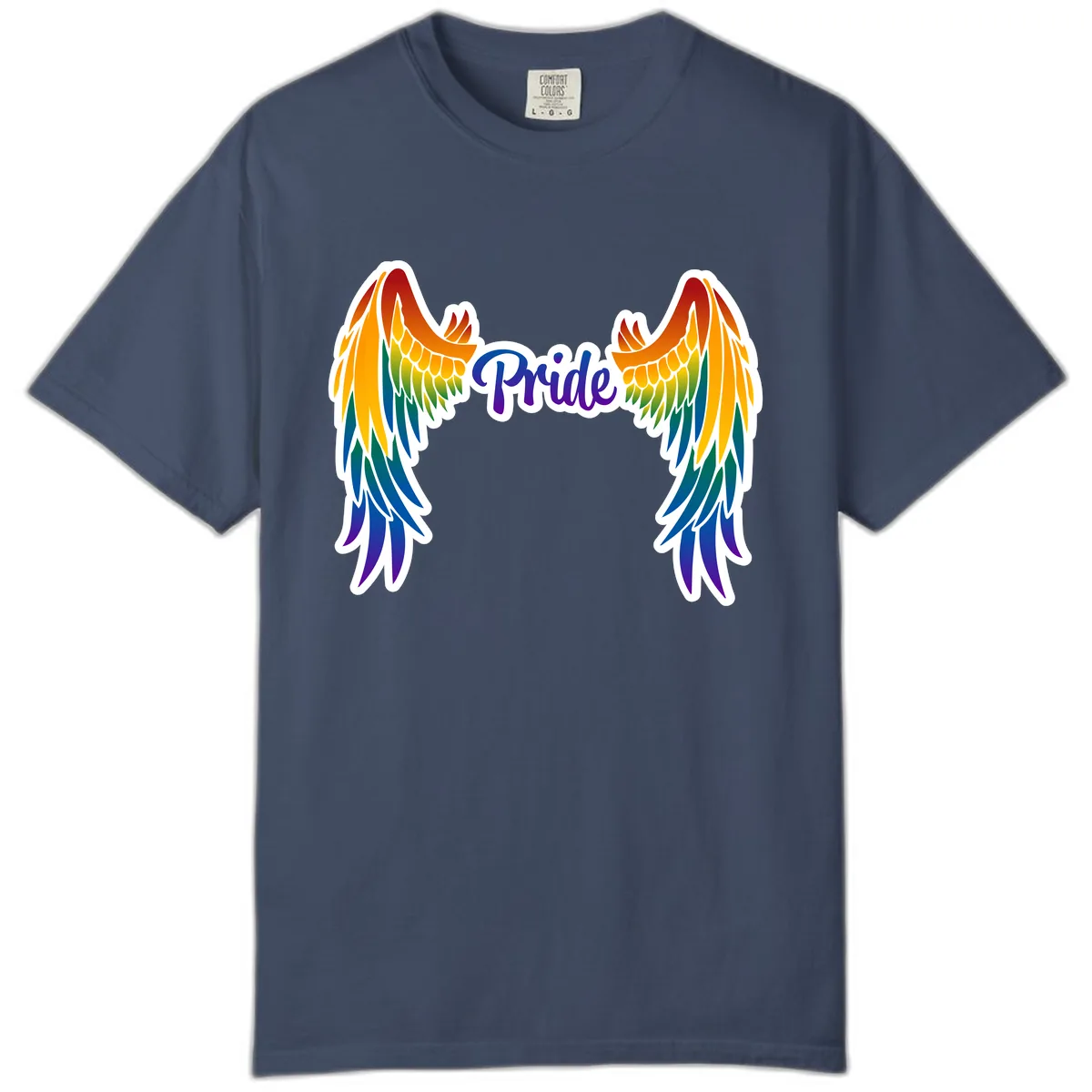 Rainbow Wings Pride Comfort Color in Midnight