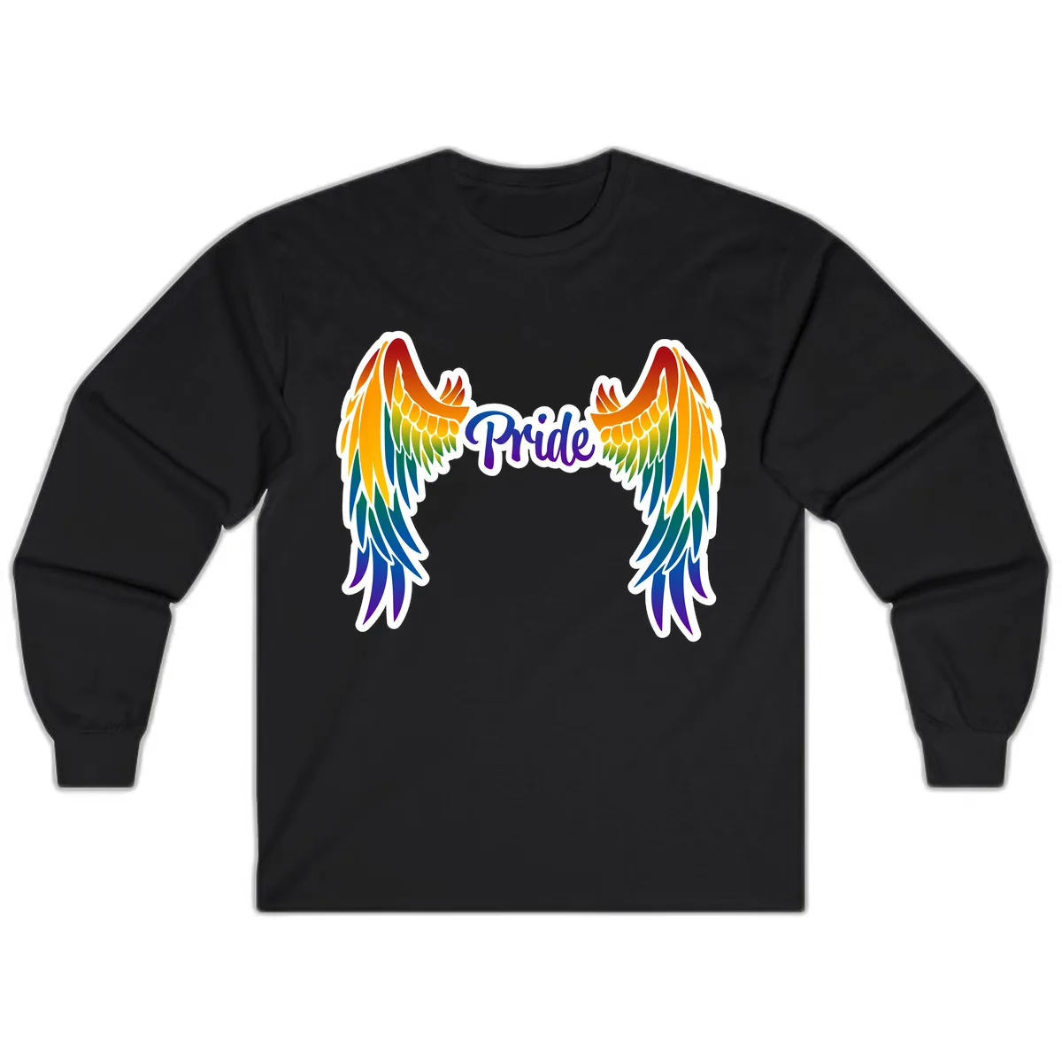 Rainbow Wings Pride Long Sleeve in Black