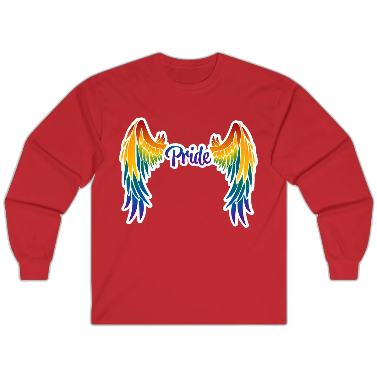 Rainbow Wings Pride Long Sleeve in Red