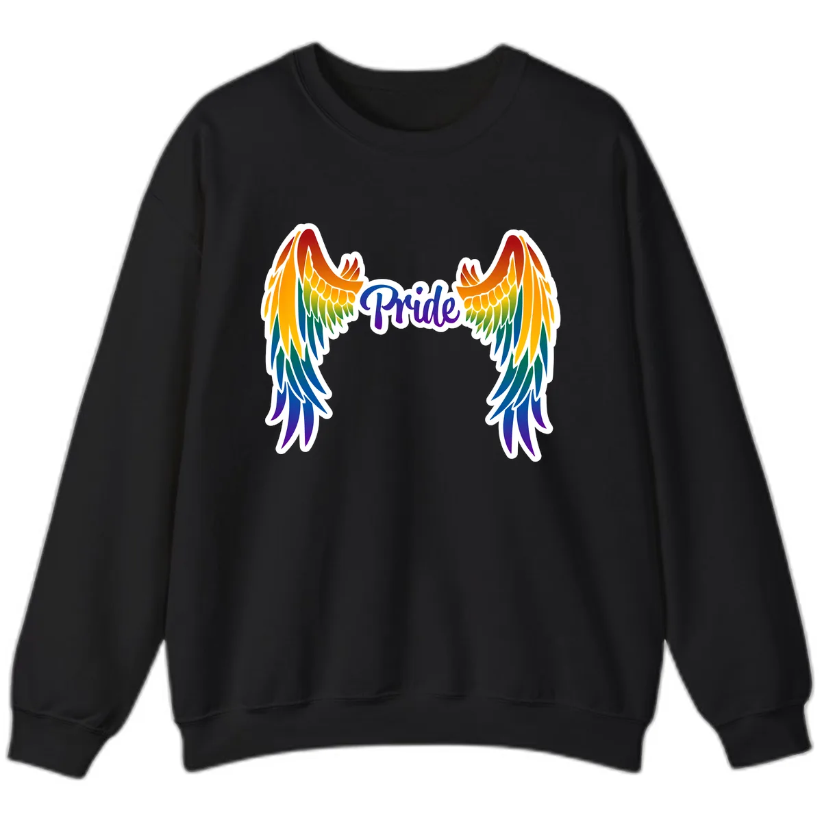 Rainbow Wings Pride Sweatshirt in Black