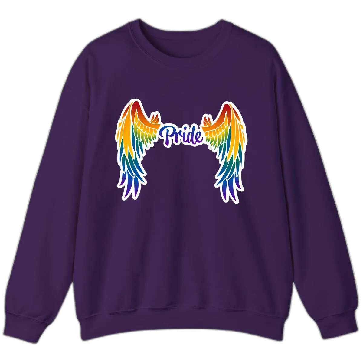 Rainbow Wings Pride Sweatshirt in Purple