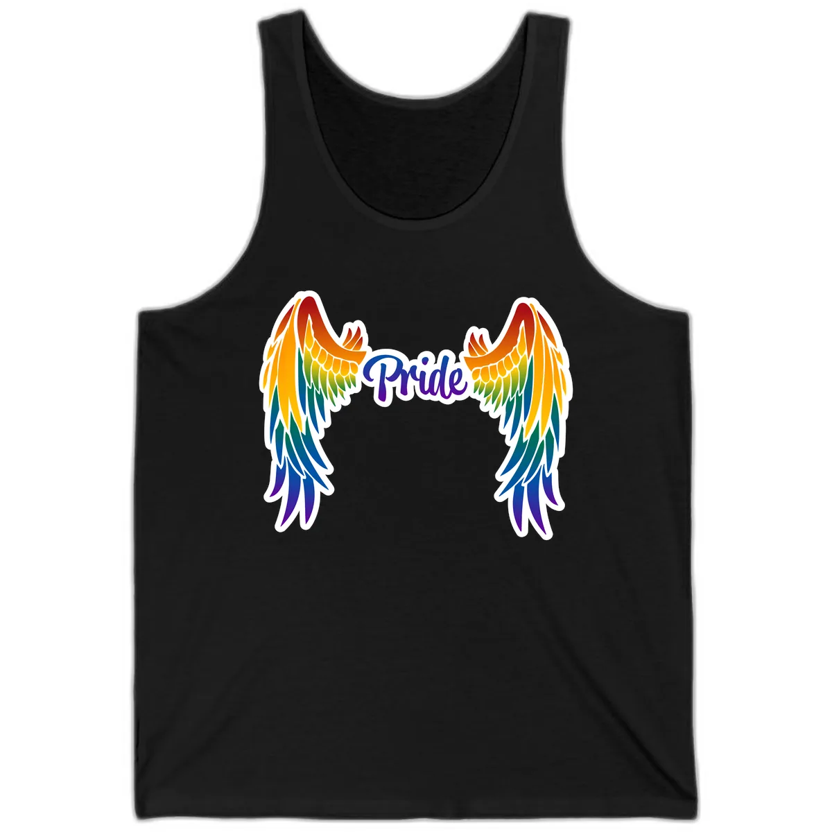Rainbow Wings Pride Tank in Black