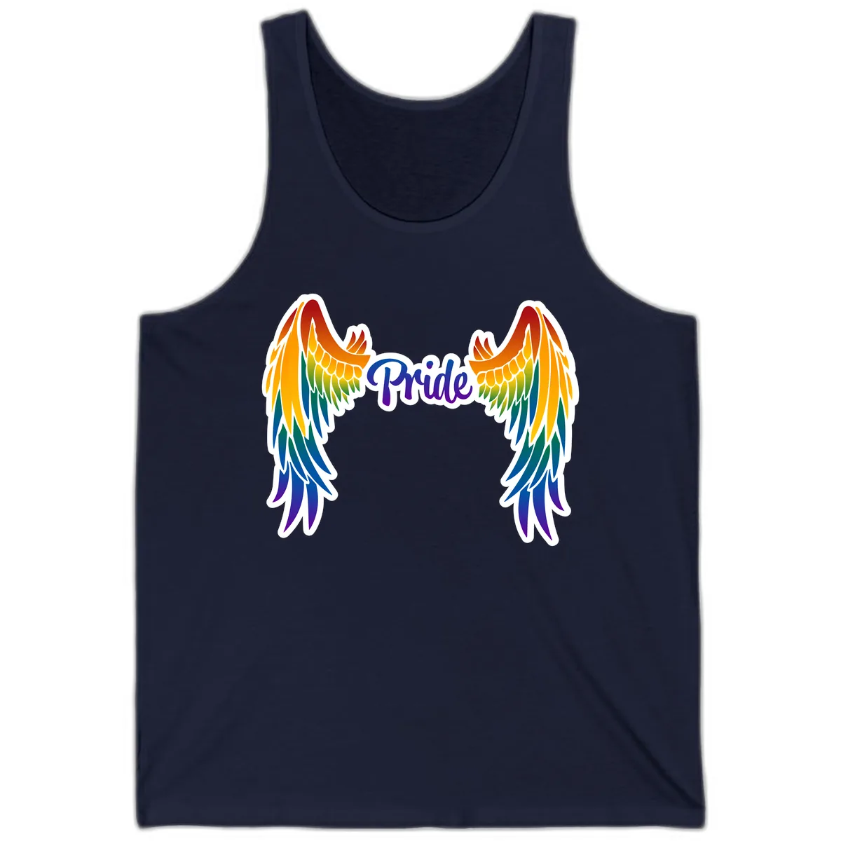 Rainbow Wings Pride Tank in Navy