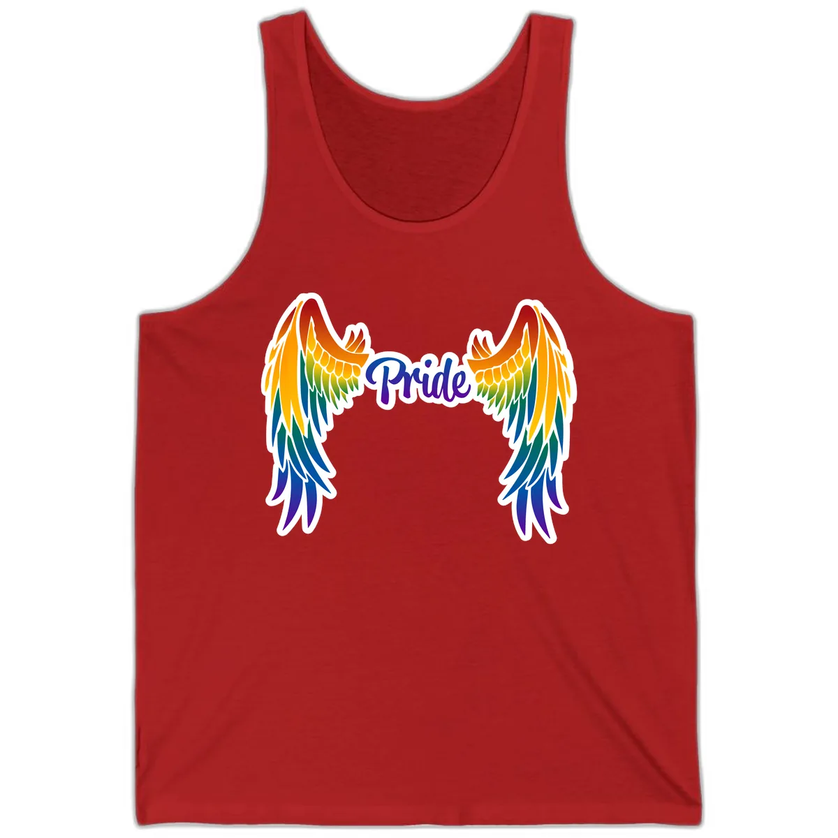 Rainbow Wings Pride Tank in Red