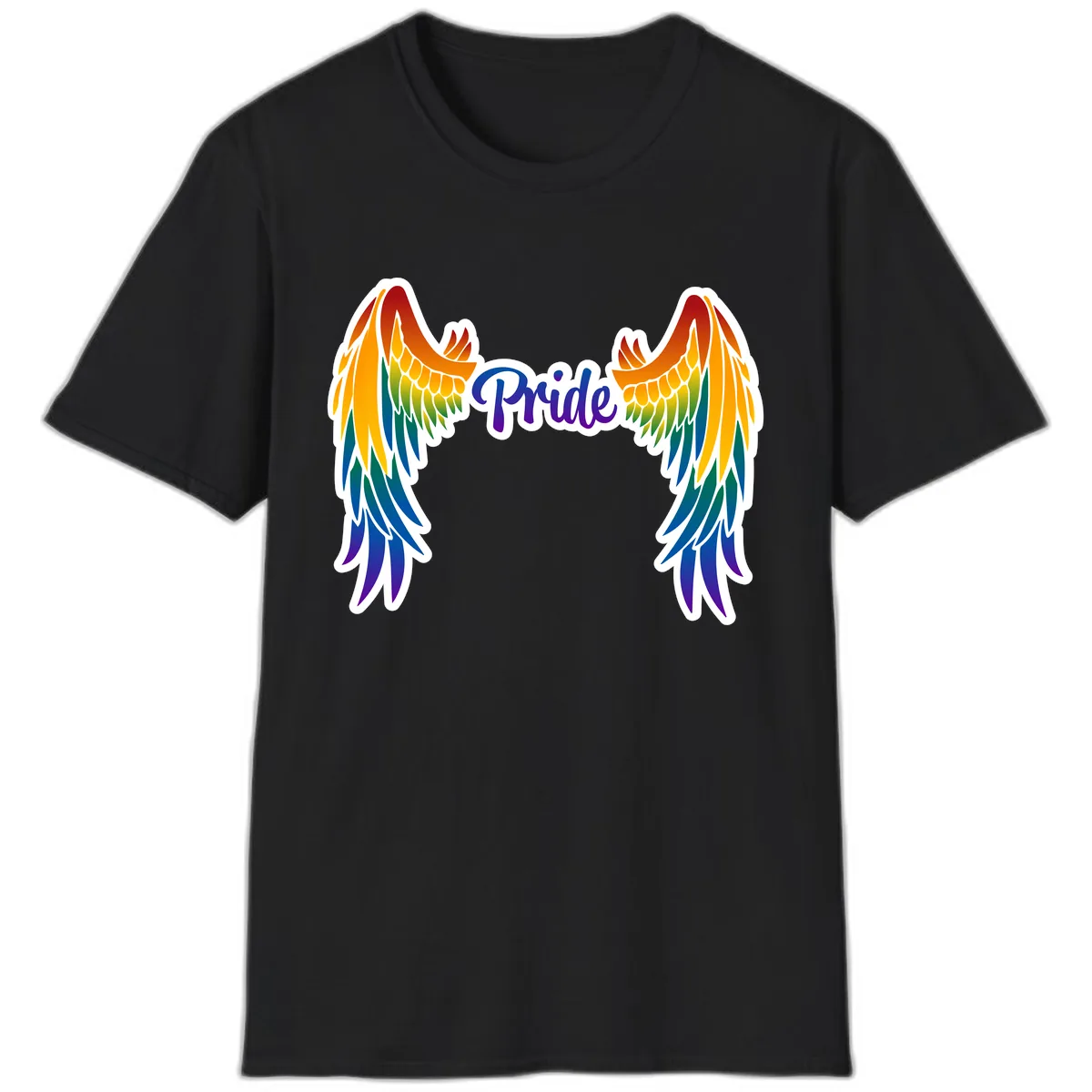 Rainbow Wings Pride T-Shirt in Black