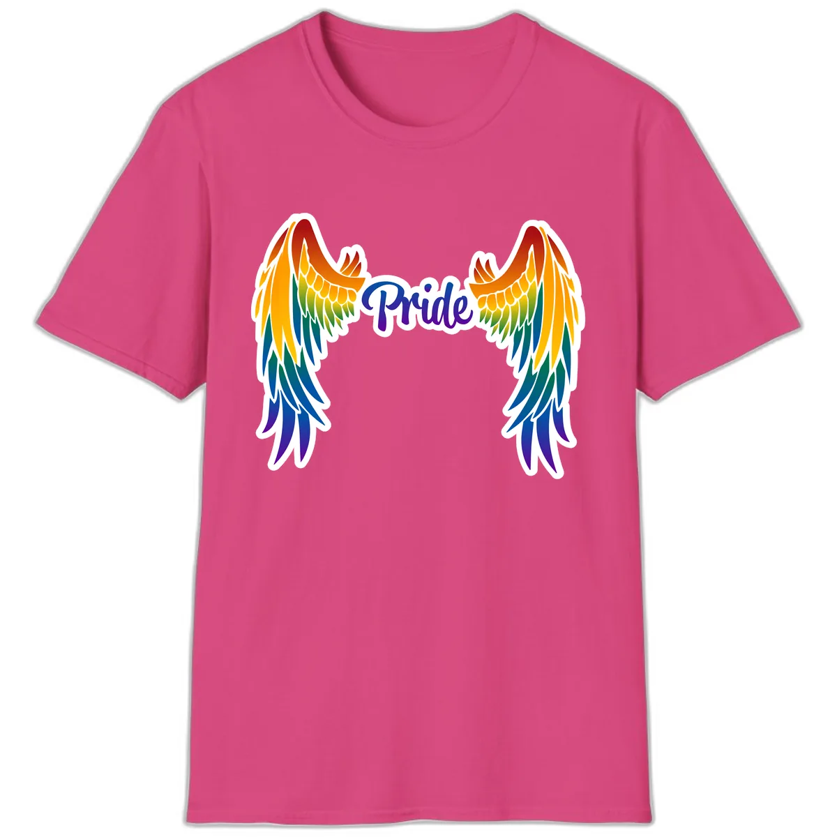 Rainbow Wings Pride T-Shirt in Heliconia