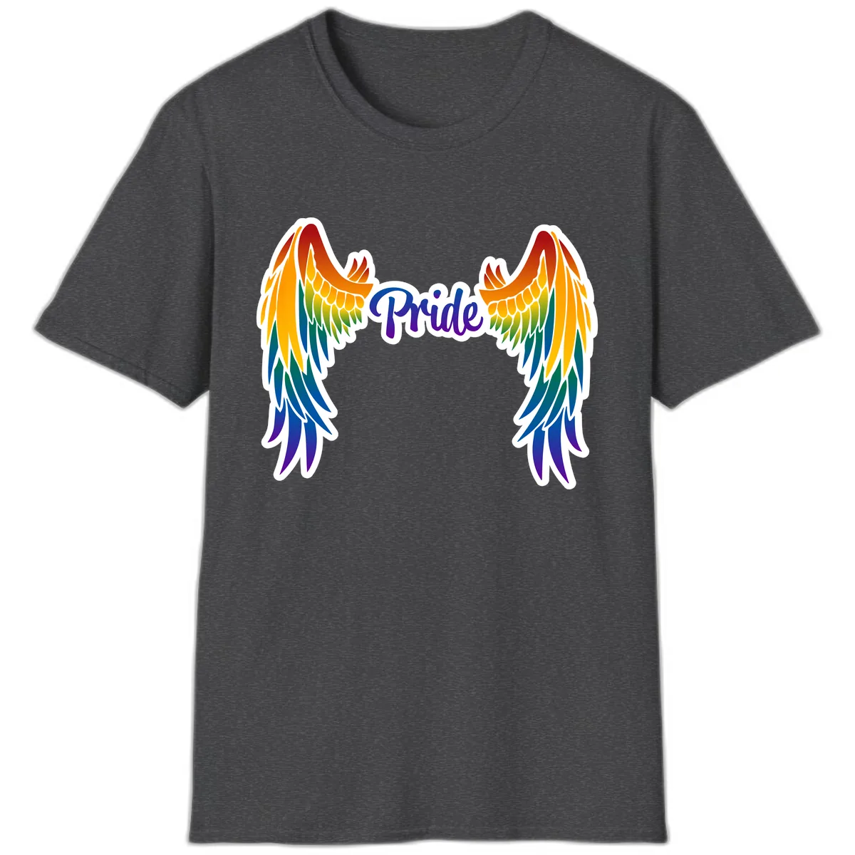 Rainbow Wings Pride T-Shirt in Dark Heather