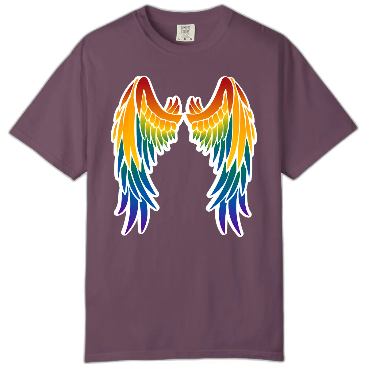 Rainbow Pride Wings Comfort Color in Berry