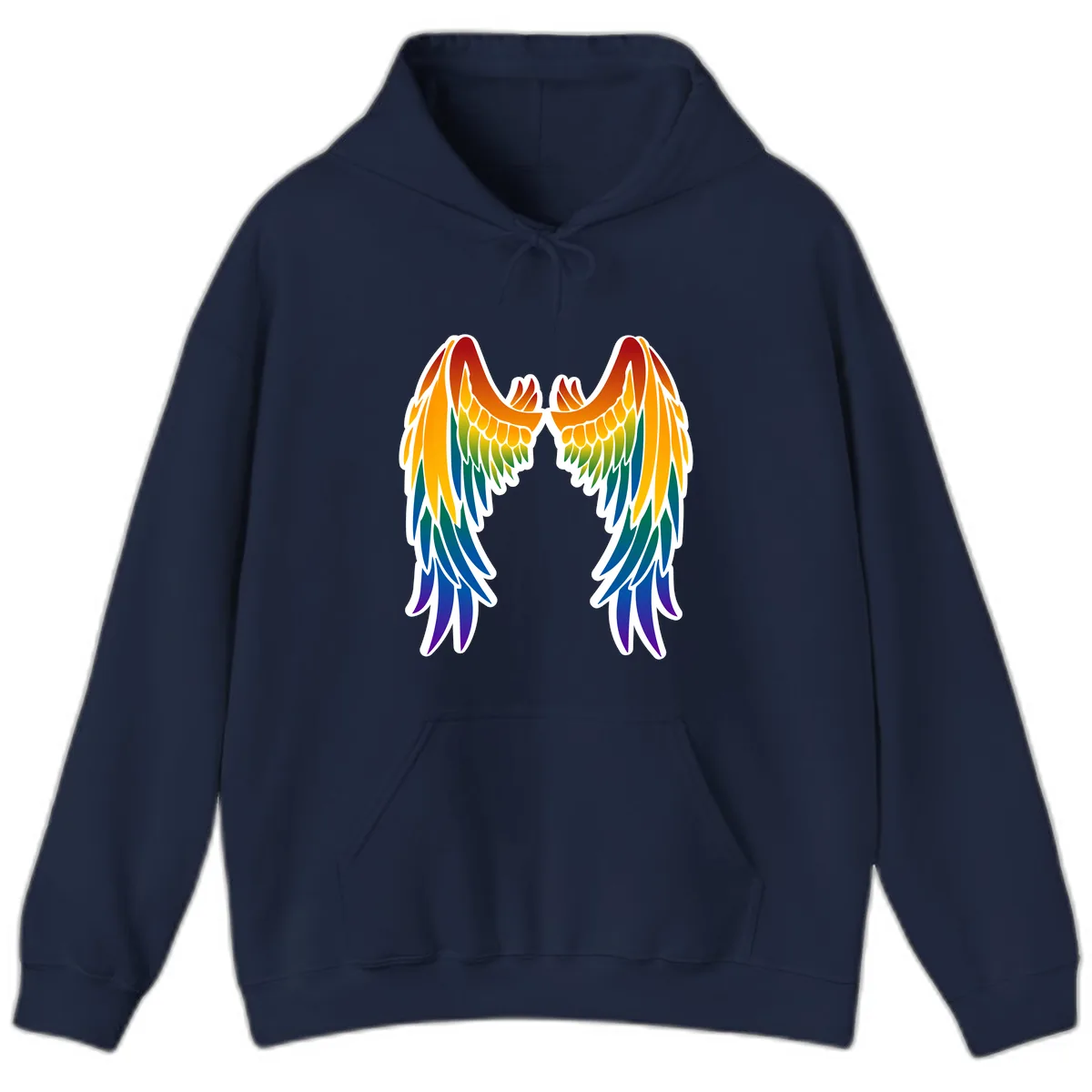 Rainbow Pride Wings Hoodie in Navy