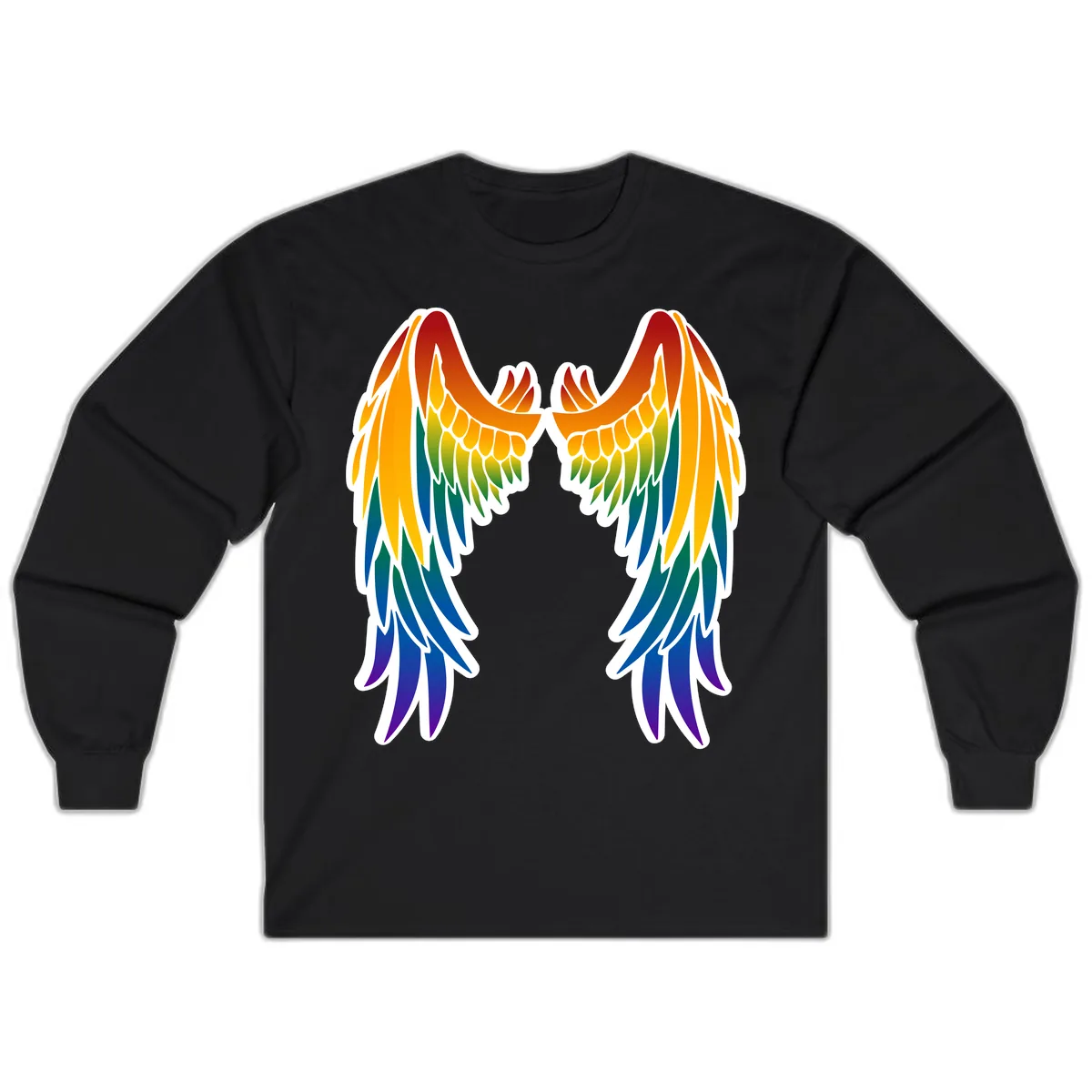 Rainbow Pride Wings Long Sleeve in Black