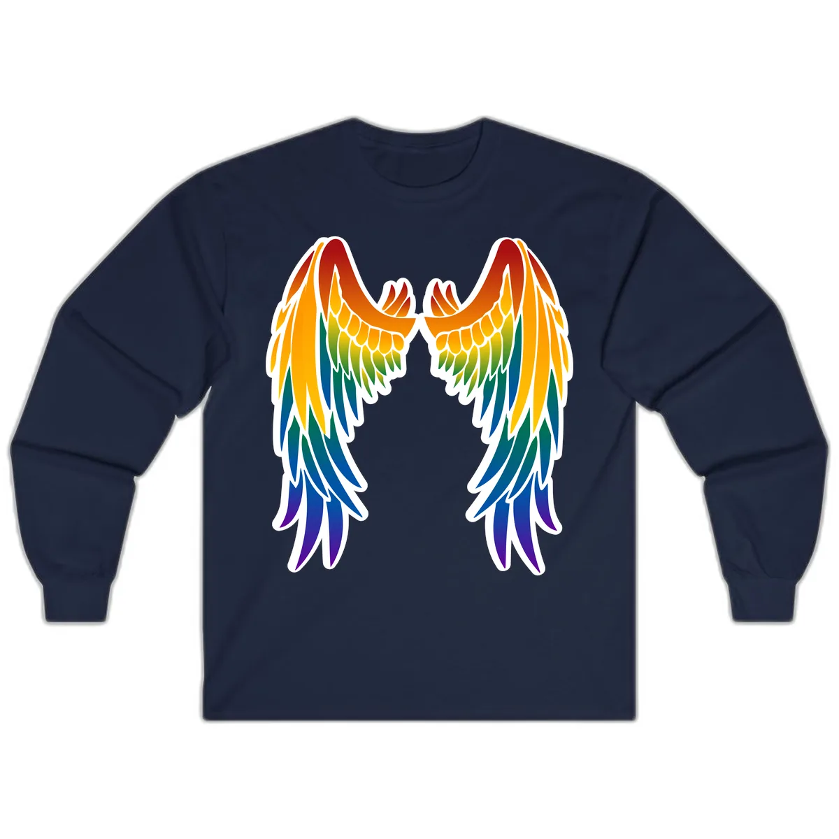 Rainbow Pride Wings Long Sleeve in Navy