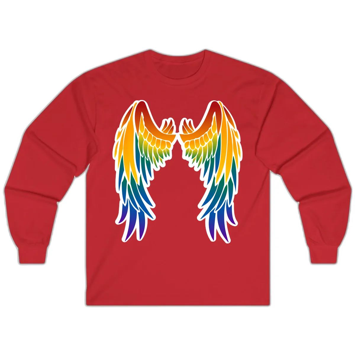 Rainbow Pride Wings Long Sleeve in Red
